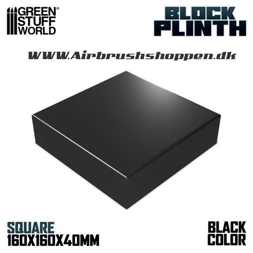 Square plinth Black 16x16 cm 40mm - GSW kvadratisk sort